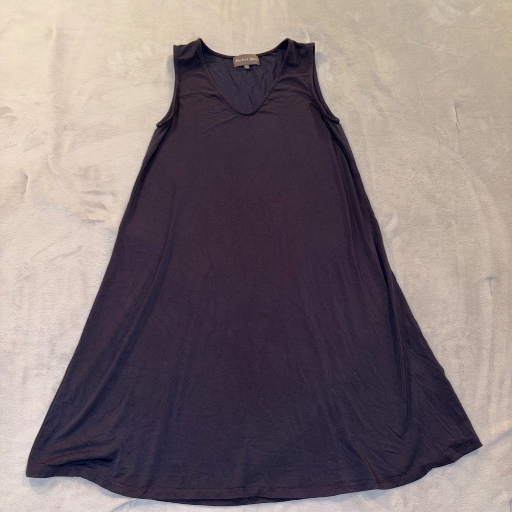 Michael Stars Womens V-Neck Sleeveless Swing Mini Dress Gray DSM51 Small
